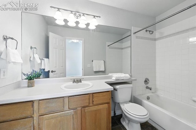 6275 Montarbor Dr, Colorado Springs, CO 80918 - bathroom featuring vanity,  shower combination, and tile patterned floors