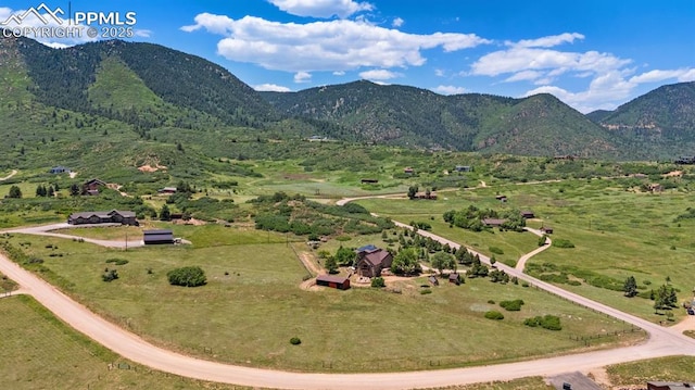 4115 Hay Creek Rd, Colorado Springs, CO 80921 - aerial view of sparsely populated area featuring a mountain backdrop