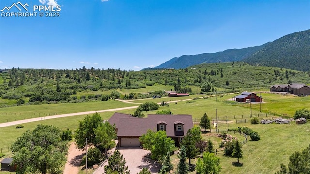 4115 Hay Creek Rd, Colorado Springs, CO 80921 - overview of rural landscape with a pastoral area and mountains
