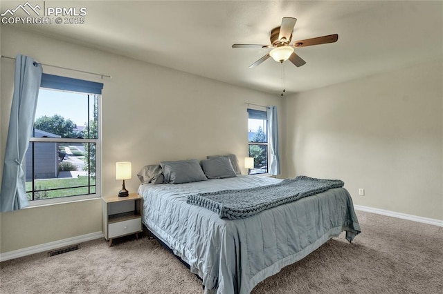 2601 Lynbarton Pt, Colorado Springs, CO 80918 - carpeted bedroom featuring baseboards and ceiling fan