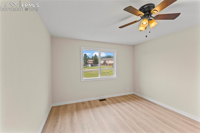 1005 Mountain View Rd, Woodland Park, CO 80863 - spare room featuring light wood-type flooring and a ceiling fan