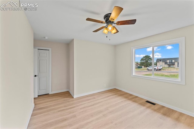 1005 Mountain View Rd, Woodland Park, CO 80863 - spare room featuring light wood finished floors and ceiling fan