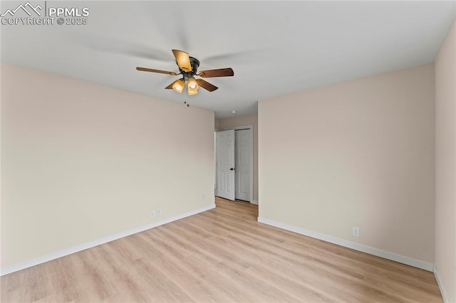 1005 Mountain View Rd, Woodland Park, CO 80863 - empty room with light wood-type flooring and ceiling fan