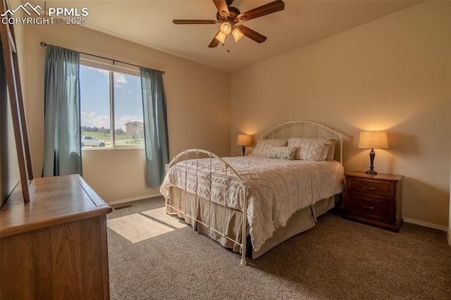 17529 Old Cherokee Trl, Colorado Springs, CO 80921 - carpeted bedroom featuring baseboards and ceiling fan