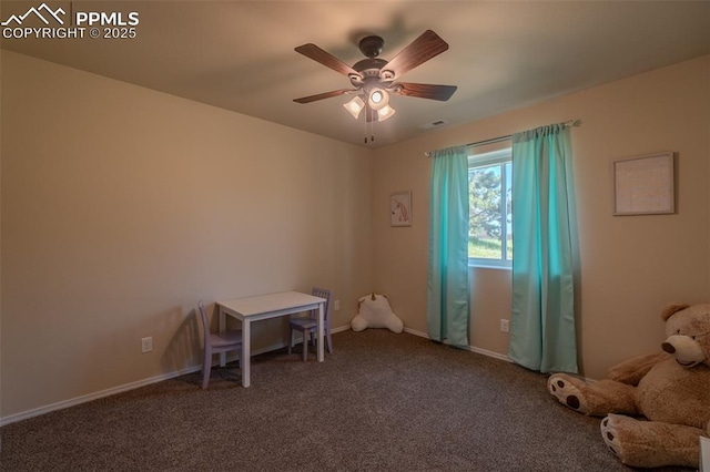 17529 Old Cherokee Trl, Colorado Springs, CO 80921 - game room featuring carpet flooring and ceiling fan