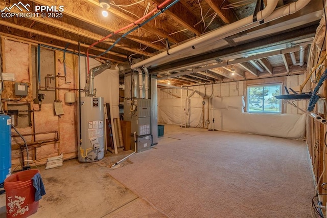 17529 Old Cherokee Trl, Colorado Springs, CO 80921 - basement with water heater and heating unit