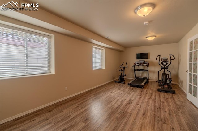 17529 Old Cherokee Trl, Colorado Springs, CO 80921 - workout area with wood finished floors and healthy amount of natural light