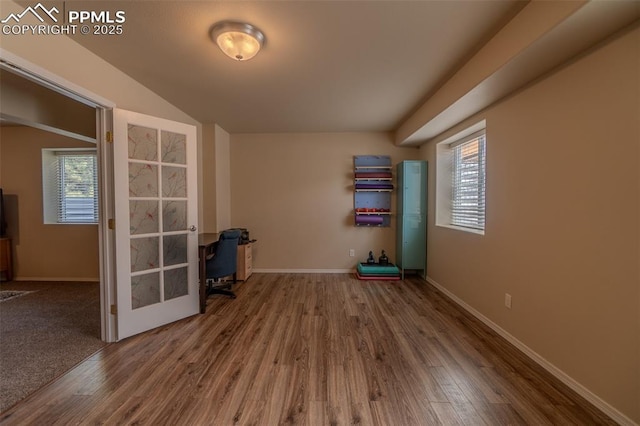 17529 Old Cherokee Trl, Colorado Springs, CO 80921 - unfurnished room featuring wood finished floors and an office area