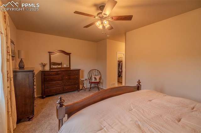 17529 Old Cherokee Trl, Colorado Springs, CO 80921 - carpeted bedroom featuring ceiling fan