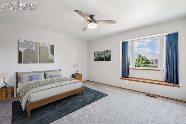 2664 Emerald Ridge Dr, Colorado Springs, CO 80920 - bedroom with carpet floors and a ceiling fan