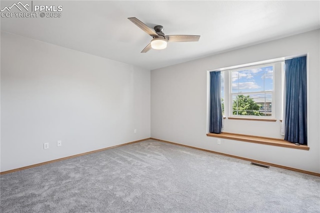 2664 Emerald Ridge Dr, Colorado Springs, CO 80920 - carpeted empty room with ceiling fan and baseboards