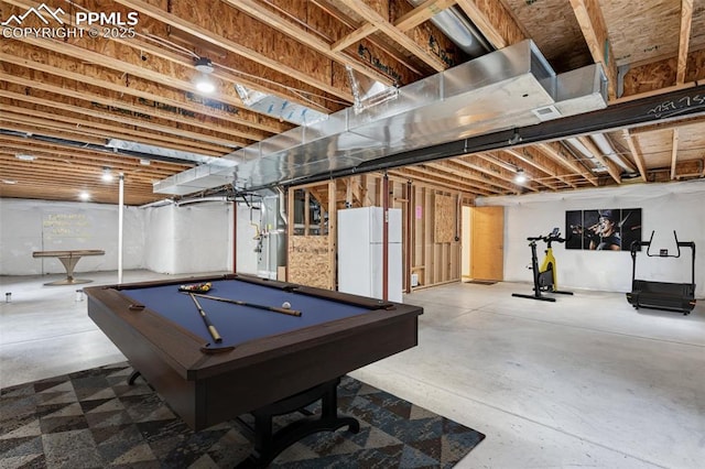 2664 Emerald Ridge Dr, Colorado Springs, CO 80920 - rec room featuring concrete floors and billiards