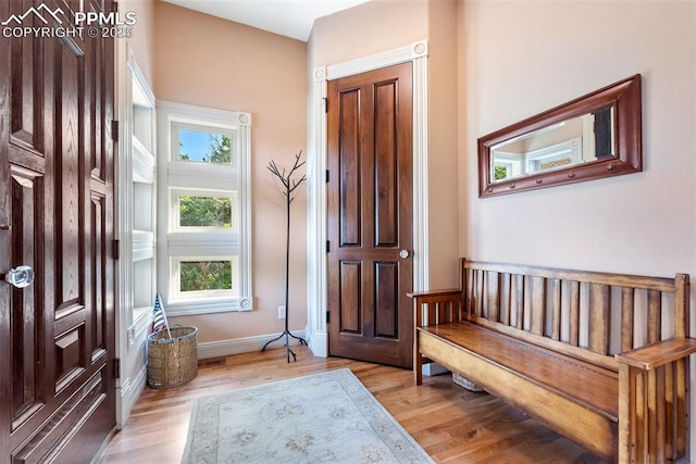 2585 Dunfries Ct, Colorado Springs, CO 80919 - foyer entrance featuring light wood-type flooring and baseboards