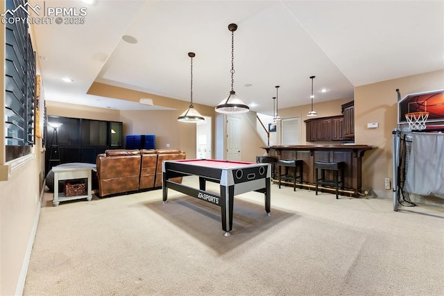 2585 Dunfries Ct, Colorado Springs, CO 80919 - game room featuring light carpet and recessed lighting