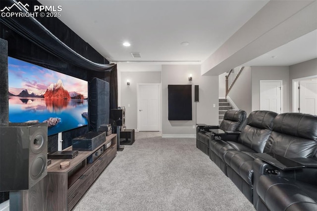 501 N Franklin St, Colorado Springs, CO 80903 - home theater room featuring carpet flooring and recessed lighting