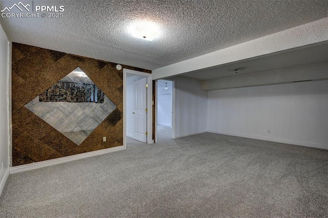 5926 Del Paz Dr, Colorado Springs, CO 80918 - finished basement featuring a textured ceiling and carpet flooring