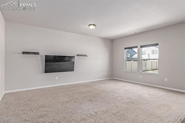 10726 Traders Pkwy, Fountain, CO 80817 - unfurnished living room featuring carpet and a textured ceiling
