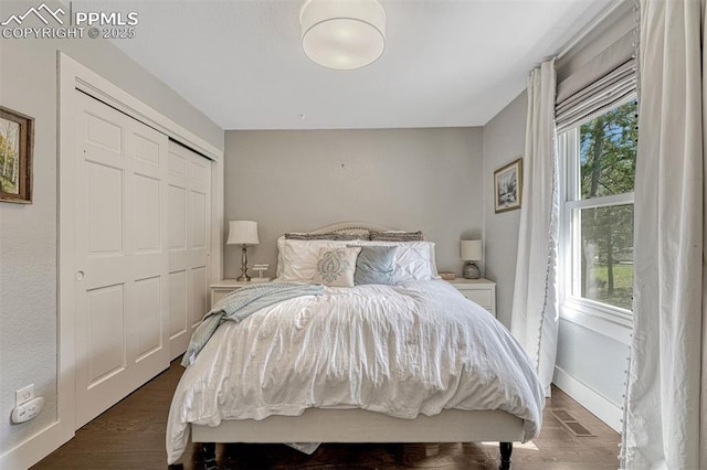 970 Bend In The Trail Rd, Monument, CO 80132 - bedroom featuring dark wood-style flooring and a closet