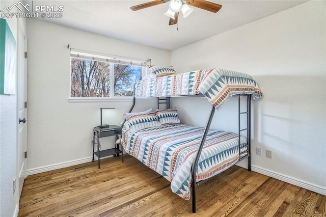 1633 N Chestnut St, Colorado Springs, CO 80907 - bedroom featuring wood finished floors and ceiling fan