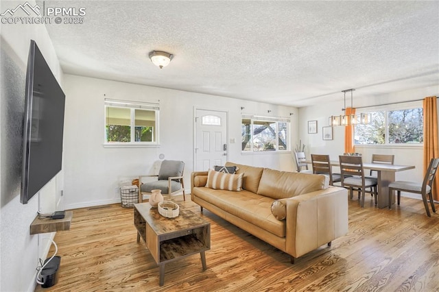 1633 N Chestnut St, Colorado Springs, CO 80907 - living area with a textured ceiling and light wood-style floors