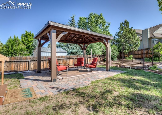 3730 Deep Haven Dr, Colorado Springs, CO 80920 - fenced backyard with a gazebo and a patio area