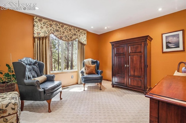 18971 Shadowood Dr, Monument, CO 80132 - sitting room featuring carpet and recessed lighting