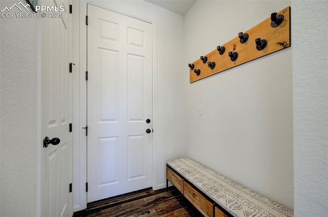 6237 Bodacious Cir, Colorado Springs, CO 80923 - mudroom with dark wood-style floors