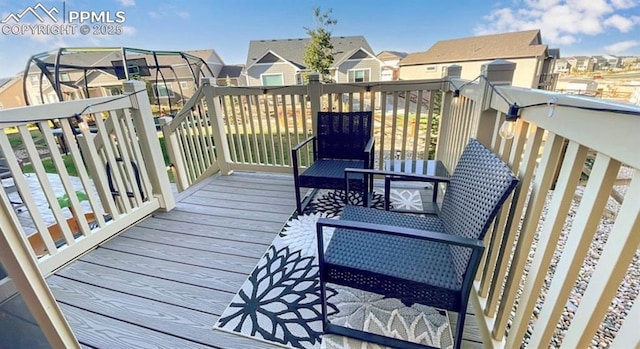 6640 Backcountry Loop, Colorado Springs, CO 80927 - wooden terrace featuring a residential view