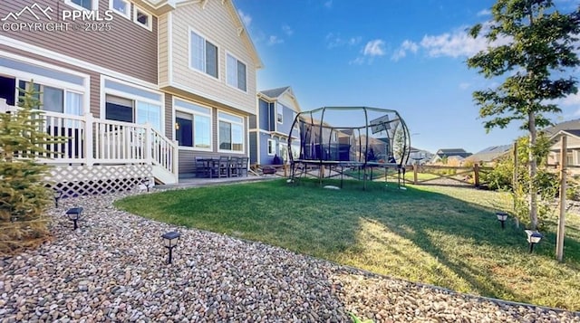 6640 Backcountry Loop, Colorado Springs, CO 80927 - view of grassy yard with a trampoline and a residential view