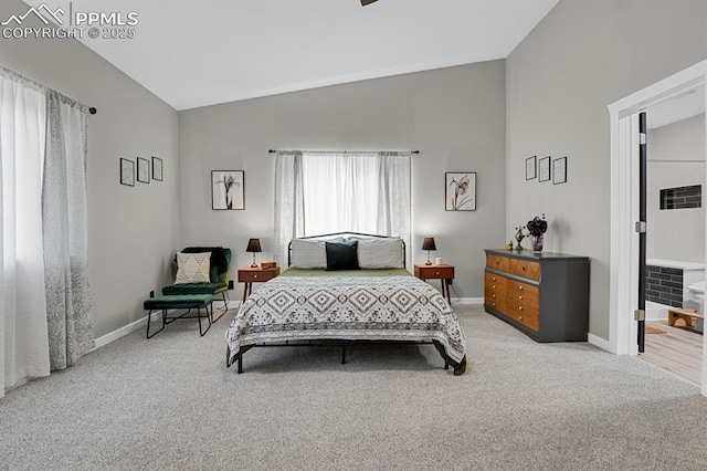 4540 Fountain Ave, Cascade, CO 80809 - bedroom with vaulted ceiling and carpet floors