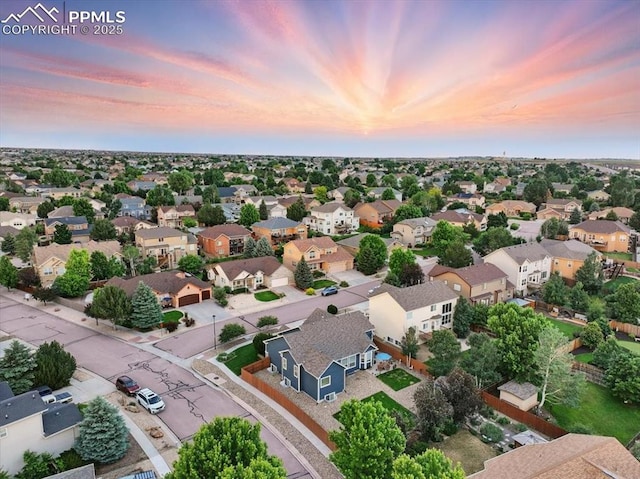 5584 Calamity Jane Ln, Colorado Springs, CO 80923 - aerial view at dusk of a residential view
