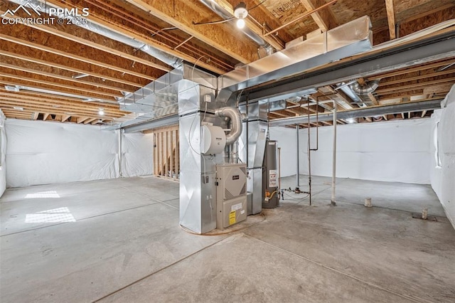 1562 Lookout Springs Dr, Colorado Springs, CO 80921 - unfinished below grade area with gas water heater and heating unit