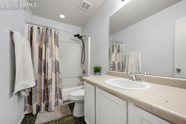 245 Turf Trail Pl, Fountain, CO 80817 - full bathroom with vanity and shower / bath combination with curtain
