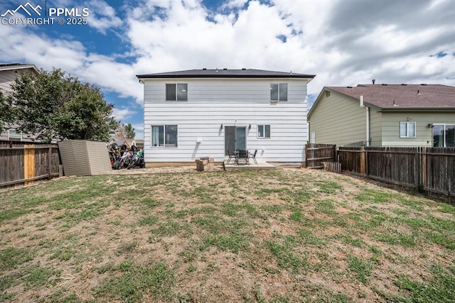 245 Turf Trail Pl, Fountain, CO 80817 - back of property featuring a fenced backyard and a patio area