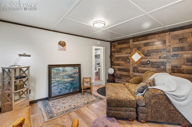 53 Iris Rd, Woodland Park, CO 80863 - living room featuring wood walls and wood finished floors