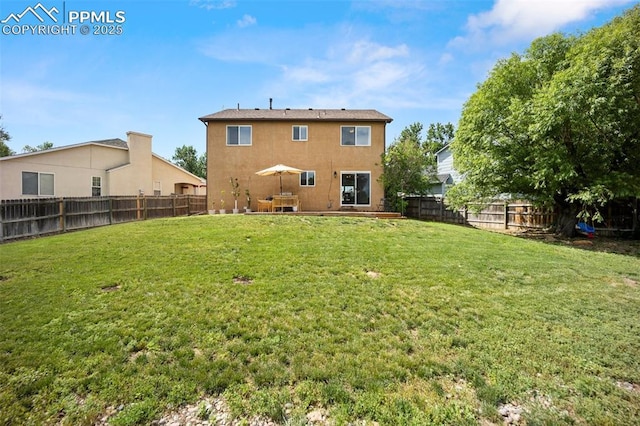 1880 Windover Ct, Fountain, CO 80817 - rear view of house featuring a fenced backyard and stucco siding