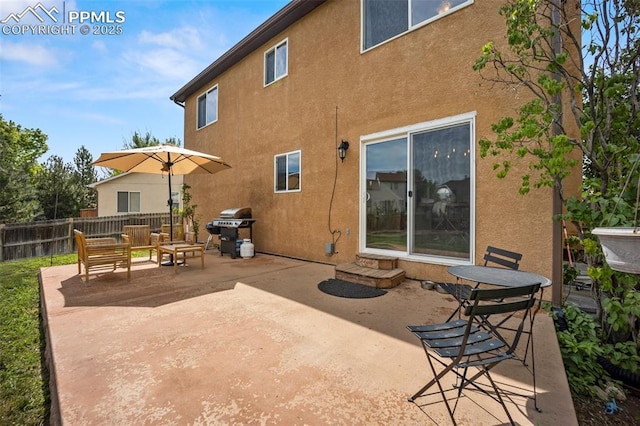 1880 Windover Ct, Fountain, CO 80817 - rear view of house featuring a patio and stucco siding