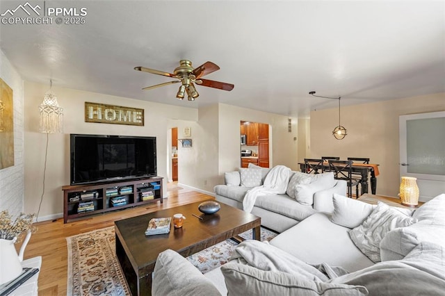 1105 Parkview Blvd, Colorado Springs, CO 80905 - living area with wood finished floors and a ceiling fan