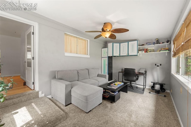 1105 Parkview Blvd, Colorado Springs, CO 80905 - living room featuring an office area and a ceiling fan