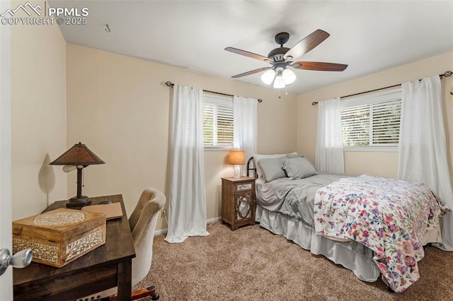 1105 Parkview Blvd, Colorado Springs, CO 80905 - carpeted bedroom with a ceiling fan and baseboards