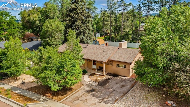 1105 Parkview Blvd, Colorado Springs, CO 80905 - view from above of property featuring a tree filled landscape