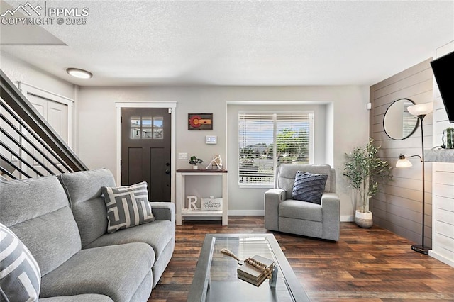 4914 Hawk Meadow Dr, Colorado Springs, CO 80916 - living room with wood finished floors and a textured ceiling