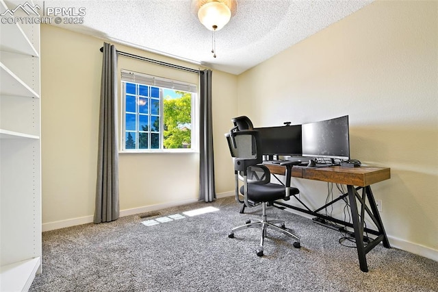 6290 Cording Ct, Colorado Springs, CO 80922 - carpeted office space with a textured ceiling and baseboards