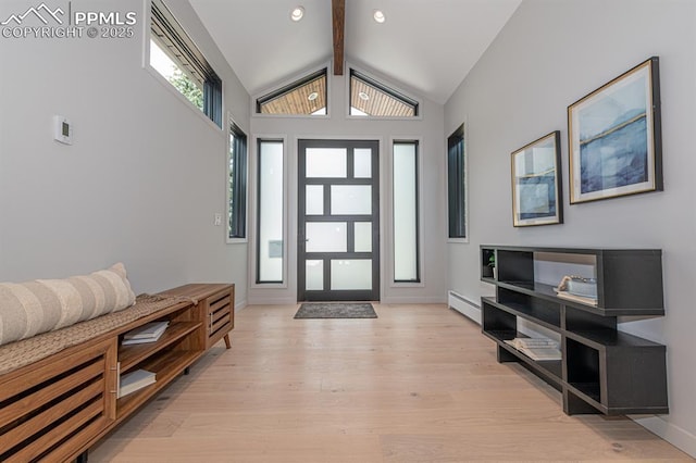 2510 Old Broadmoor Rd, Colorado Springs, CO 80906 - entryway with wood finished floors, baseboard heating, and recessed lighting