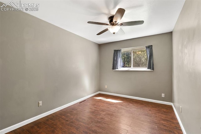1443 Luna Dr, Fountain, CO 80817 - spare room featuring ceiling fan and wood finished floors