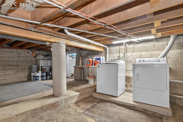 822 W Monroe St, Colorado Springs, CO 80907 - unfinished below grade area featuring washer and dryer