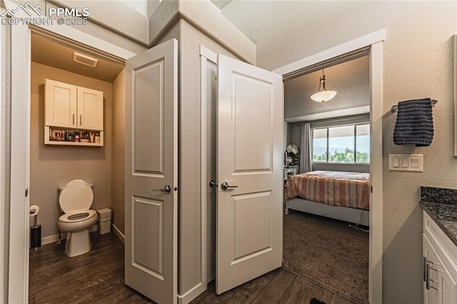 5960 Bennach Grv, Colorado Springs, CO 80927 - ensuite bathroom with vanity and wood finished floors