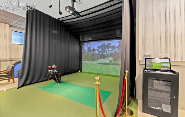5960 Bennach Grv, Colorado Springs, CO 80927 - rec room featuring golf simulator
