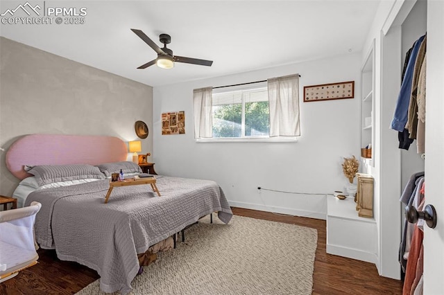 3619 Regis St, Colorado Springs, CO 80909 - bedroom with wood finished floors and a ceiling fan