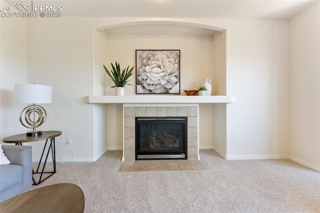 9891 Red Sage Dr, Colorado Springs, CO 80920 - living room with carpet and a fireplace